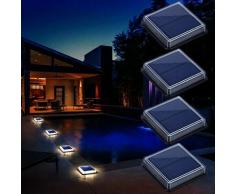 Lampe Solaire au Sol, Lumière Solaire Jardin IP68 étanche éclairage Solaire avec Auto On/Off Lampe
