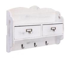 284239 Wall Mounted Coat Rack White 50x10x34 cm Wood