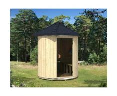 Finntherm - Sauna tonneau Lucas naturel Bois thermique, 40 mm Épaisseur de paroi 200 x cm - sans