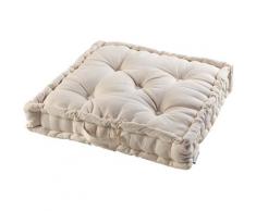 Coton D'intérieur - Coussin de sol 60 x 60 x 10 cm coton uni panama Naturel