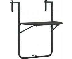 True Deal - Table de balcon Marron 60x64x83,5 cm Plastique Aspect de rotin