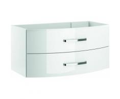 Caisson meuble suspendu Ancodesign avec Led - Blanc brillant Larg 990 - 2 tiroirs