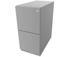 Bisley Caisson roulant Note™, avec 2 tiroirs pour DS, h x l 645 x 300 mm, gris clair | NW352M7FF645