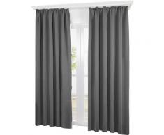 Deconovo - Lot de 2 Rideaux Occultants Galon Fronceur, 140x160 cm, Gris Clair - Gris Clair