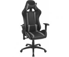 Fauteuil chaise chaise de bureau inclinable cuir artificiel gris - Gris