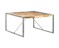 Youthup - Table de salle à manger 140x140x75 cm Bois de manguier brut