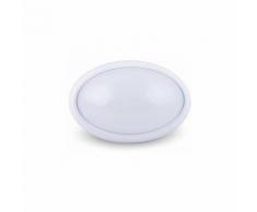 V-TAC VT-8016 Plafonnier LED 12W ovale blanc neutre 4000K corps blanc IP66 - SKU 5054