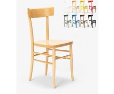 Chaise classique en bois rustique pour salle à manger cuisine bar restaurant Milano | bois neutre