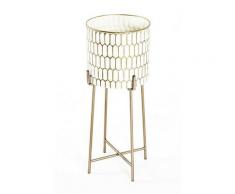 Porte plantes coloris or-crème en acier - H 64 x Ø 26 cm - Pegane