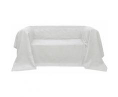 Housse de Canapé Micro-suède Crème 210x280 cm