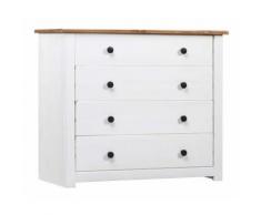 Topdeal Armoire latérale Blanc 80x40x73 cm Pin Assortiment Panama