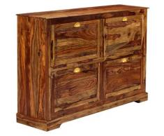 Armoire à chaussures 140 x 35 x 90 cm Bois massif de Sesham
