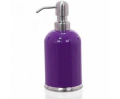 Distributeur savon en métal et inox Violet - D 7,5 x H 17 cm