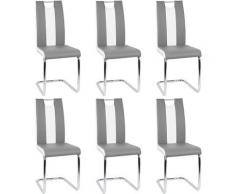Lot de 6 Chaise de Salle à Manger Chaises de Maison en Forme de L pour Cuisine/Salle à