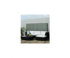 Salon de jardin en résine tressée noir Modulo