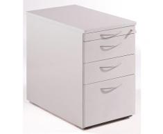 Certeo - THEA Caisson fixe - tirette-plumier, 2 tiroirs, tiroir pour dossiers suspendus - gris