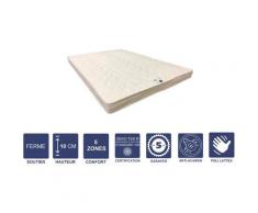 Matelas Ferme avec Latex Naturel + Alése 100x200 x 10 cm - 5 zones de Confort - Noyau Poli Lattex
