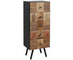 Altobuy - FULBERT - Chiffonnier 5 Tiroirs Acier et Bois Massif