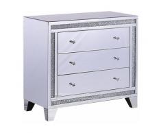 Beliani - Commode miroir / effet diamants broyés 3 tiroirs CONTAY