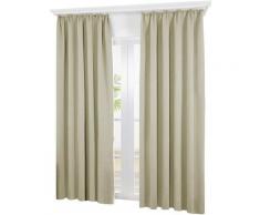 Deconovo - Lot de 2 Rideaux Occultants Galon Fronceur, 140x160 cm, Beige Foncé - Beige Foncé
