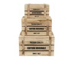 Lot De 3 Cagettes En Bois 'malle' 42cm Marron - Paris Prix