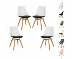Oobest - Chaises Salle à Manger Scandinaves Lot de 4 Chaises de Cuisine, Rétro Tulip Rembourrée