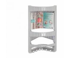 Feridras étagère d'angle plastique 28 x 17 x h45 gris accessoires salle de bain