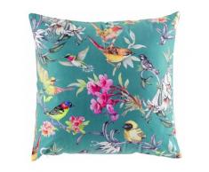 Paris Prix - Coussin Déco Imprimé birdy 45x45cm Bleu
