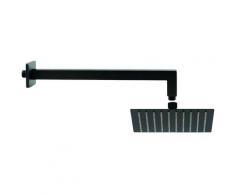Set de douche pommeau 25x25 cm bras 40 cm noir mat Piralla KITSOFQ3NR | Noir mat