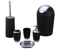 Ensemble d'accessoires de salle de bain 6 pièces Gobelet porte-brosse à dents Poubelle Brosse WC