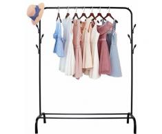 Porte-Manteau Mobile 120cm en Fer Porte Vêtement avec Crochets en Forme d'Arbre Noir