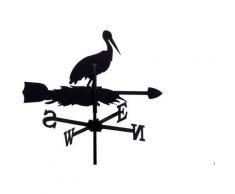 Outilsetnature - Girouette cigogne sur son nid en fer forgé petit modèle
