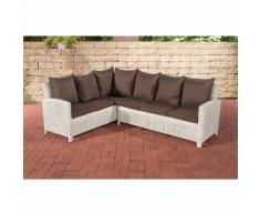 Canapé d'angle Bermeo 5mm rond/blanc perle Marron terre