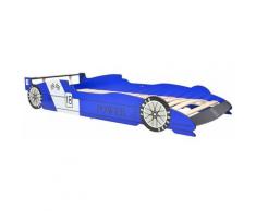 Lit Voiture de Course pour Enfants 90x200 cm Bleu