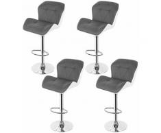 SiFree®lot de 6 tabouret de bar,GRIS,Tank Bar Gris Blanc Chaises de Bar Cuir en Artificiel Hauteur