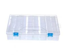 Boite De Rangement En Plastique Transparent Diamant, Avec Compartiment 112, Avec Etiquette