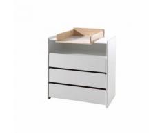 Commode à langer scandinave pin massif laqué blanc Junior - Blanc