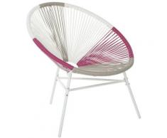 Chaise design de type spaghetti blanche beige et rose pour salon ou terrasse