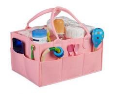 Rangement couches, 11 compartiments, panier langer portable, organiseur chambre bébé, corbeille,