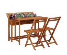 Table de balcon avec 2 chaises de bistro Bois d'acacia massif
