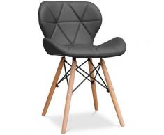 Premium Chaise Deswick capitonnée Wito - Similicuir Gris