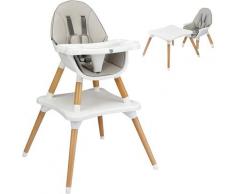 Goplus - 4 en 1 Chaise Haute Convertible en Table Chaise, Bébé Chaise Plateau 4 Position Réglable