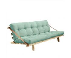 Banquette futon JUMP en pin massif coloris menthe couchage 130 cm. - vert