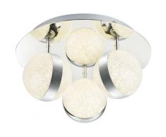 Etc-shop - Plafonnier LED chambre boule de cristal éclairage lampe chromée