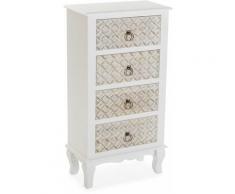 Versa Viena Commode pour Rangement, Chiffonnier, 90,5x25x48cm - Blanc