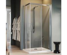 Parois cabine de douche angulaire verre transparent avec easy-clean h 200 mod. Prime Corner 80X80 cm