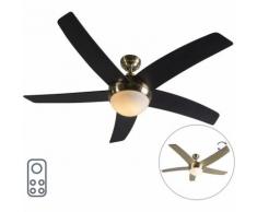 Ventilateur plafond or - Cool 52 Qazqa Moderne Luminaire interieur Rond