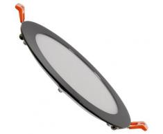 Spot Encastrable Dalle LED Ronde Extra-Plate 12W Black Downlight Panel Blanc Froid 6000K - 6500K
