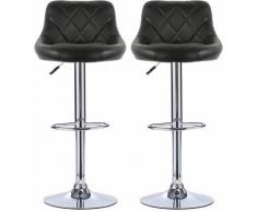 Yongqing - Facile à Nettoyer Tabouret de Bar Lot de 2 avec siège Bien rembourré, en Cuir Artificiel