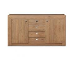 KALDO - Commode buffet enfilade style moderne - 150x80x42 cm - 2 portes + 4 tiroirs - Meuble de